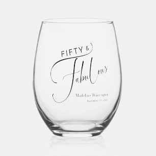 Verre À Vin Sans Pied Cinquante & Fantastique Nom du script Date 50e ann