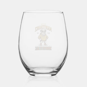 Verre À Vin Sans Pied Citation de Bulldog Drôle Gravure Vintage T-Shirt