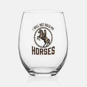 Verre À Vin Sans Pied Citation de cheval drôle Design vintage de conduit