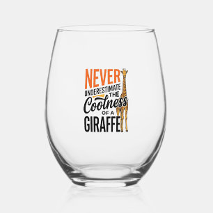 Verre À Vin Sans Pied Citation de girafe drôle design vintage vecteur T-