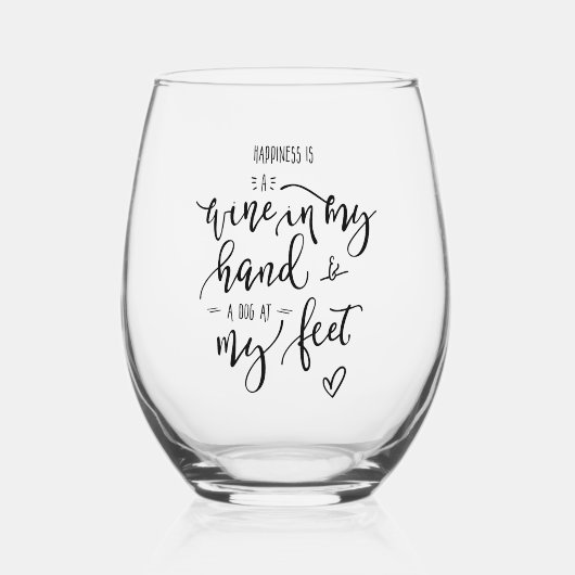 Verre À Vin Sans Pied Citation de maman de chien (Recto)