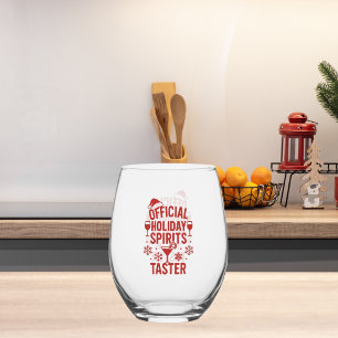 Verre À Vin Sans Pied Citation de Noël drôle fêtard dégustateur de spiri