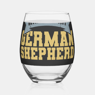 Verre À Vin Sans Pied Citation de propriétaire de berger allemand vintag