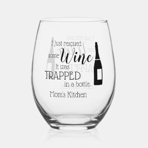 Verre À Vin Sans Pied Citation personnalisée de maman amateur de vin drô