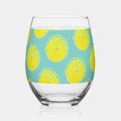 Verre À Vin Sans Pied Citron jaune Turquoise vert amour 4Annie (Verso)