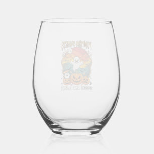 Verre À Vin Sans Pied Citrouille Sucreries Esprits Traitements Halloween
