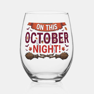 Verre À Vin Sans Pied Citrouilles fantômes étranges d'Halloween Sorcière