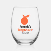 Verre À Vin Sans Pied Citrus personnalisé orang Baby shower Fête Faveurs (Recto)