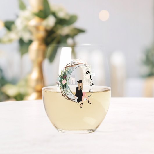 Verre À Vin Sans Pied Classe de 2024 - Tir pour la Lune (Insitu (Mariage))
