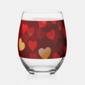 Verre À Vin Sans Pied Classic Valentine Romantic Love Heart Pattern  (Verso)