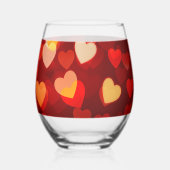 Verre À Vin Sans Pied Classic Valentine Romantic Love Heart Pattern  (Gauche)