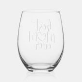 Verre À Vin Sans Pied Classique Meilleure Maman Jamais Brosse Script Ave (Verso)