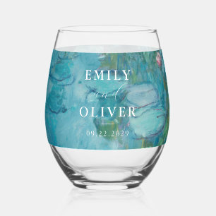 Verre À Vin Sans Pied Claude Monet Water Lilies Mariage