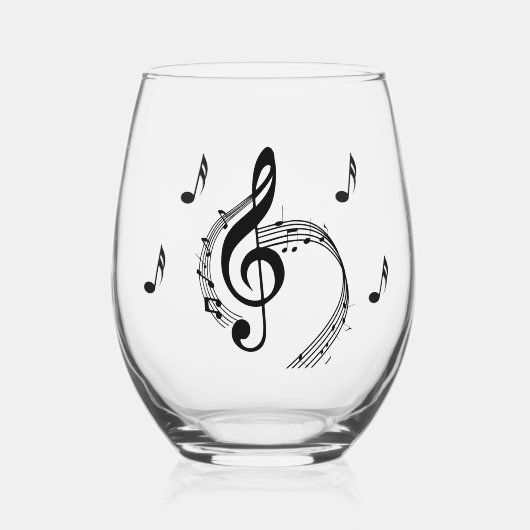 Verre À Vin Sans Pied Climactic G Clef Music (Recto)