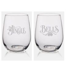 Clochettes Élégantes Paire de Typographie de Noël