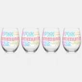 Verre À Vin Sans Pied Cloud de mot communautaire LGBTQ+ SlipperyJoe (Dos)