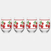 Verre À Vin Sans Pied Clusters de cerisiers rouges (Droite)