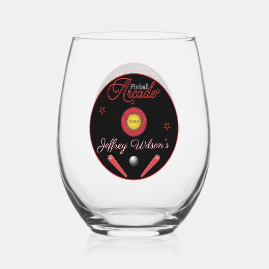 Verre À Vin Sans Pied Cocktail Pinball Arcade Drinkware (Recto)