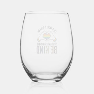 Verre À Vin Sans Pied Cœur Arc-en-ciel Mains Vintage Design Vectoriel So