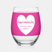 Verre À Vin Sans Pied Coeur blanc chaud Valentine's Day (Verso)