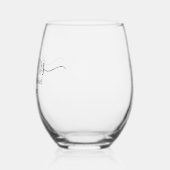 Verre À Vin Sans Pied Coeur de calligraphie moderne M. et Mme Mariage (Gauche)