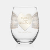 Verre À Vin Sans Pied Cœur Esperluette Perles & Prosecco Shower de Maria (Verso)