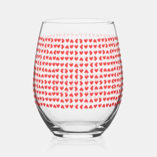 Verre À Vin Sans Pied Cœurs (Recto)