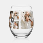 Verre À Vin Sans Pied Collage moderne Cadeau photo de famille personnali (Recto)