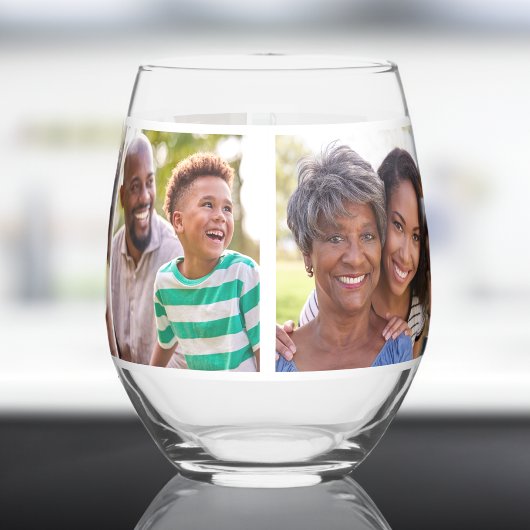 Verre À Vin Sans Pied Collage photo de la grand-mère 5