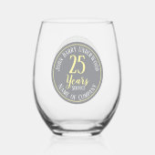 Verre À Vin Sans Pied Compagnie commémorative de 25 ans (Recto)