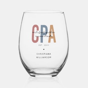 Verre À Vin Sans Pied Comptable Public Certifié CPA Retro
