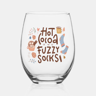 Verre À Vin Sans Pied Conception de cacao chaud et de chaussettes moelle