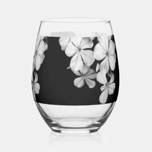 Verre À Vin Sans Pied Conception de carte postale noir et blanc
