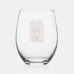 Verre À Vin Sans Pied Conception de chemise de thé Boba vintage de vache