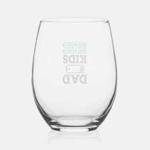 Verre À Vin Sans Pied Conception de chemise vectorielle drôle de batteri
