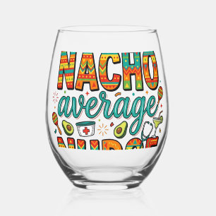 Verre À Vin Sans Pied Conception de chemise vectorielle Nacho Average Nu