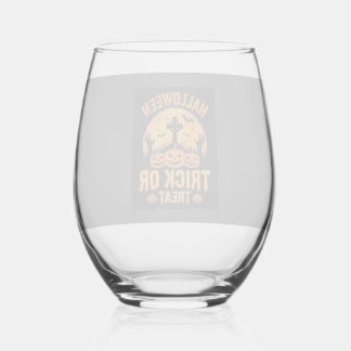 Verre À Vin Sans Pied Conception de cimetière de citrouille pour la fête