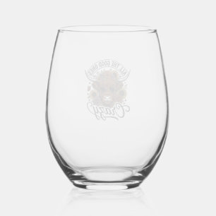 Verre À Vin Sans Pied Conception de citation folle florale de vache des