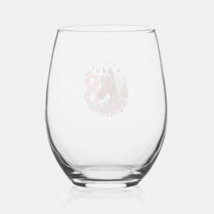 Verre À Vin Sans Pied Conception de gravure vintage florale pour le 8e a