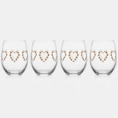 Verre À Vin Sans Pied Conception de mariage papillons couleur chocolat (Recto)