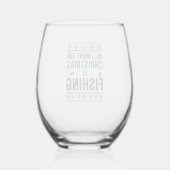 Verre À Vin Sans Pied Conception de pull moche de pêche à Noël (Verso)