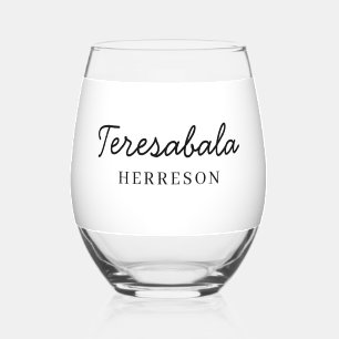 Verre À Vin Sans Pied Conception de script minimaliste de demoiselle d'h