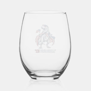 Verre À Vin Sans Pied Conception de T-shirt blanc de T-Rex patriotique A