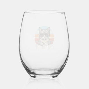 Verre À Vin Sans Pied Conception de T-shirt Chat Daddy Vintage Sunset Co