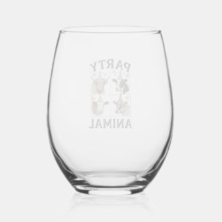 Verre À Vin Sans Pied Conception de T-Shirt de vache d'animal de fête Gr