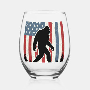 Verre À Vin Sans Pied Conception de t-shirt vectoriel vintage Bigfoot dr
