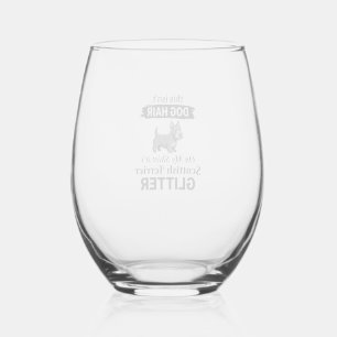 Verre À Vin Sans Pied Conception Scottish Terrier Pailleté Amateur de Ch