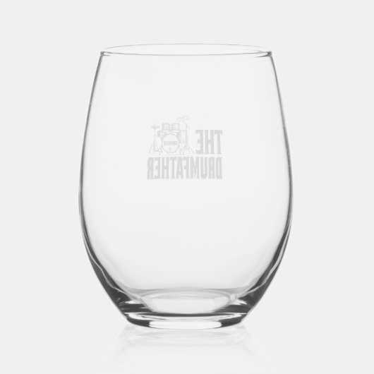 Verre À Vin Sans Pied Conception vectorielle de citation de batteur Drum (Recto)