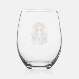Verre À Vin Sans Pied Conception vectorielle de gravure de coucher de so