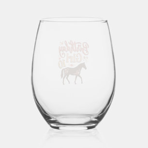 Verre À Vin Sans Pied Conception vectorielle florale de cheval 10 pour f